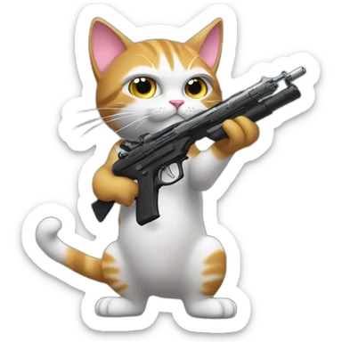 cosmo cat with gun sticker
