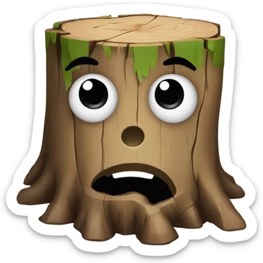 mentally ill tree stump sticker