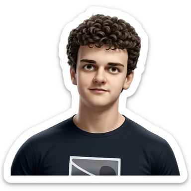 portrait of a young man sticker