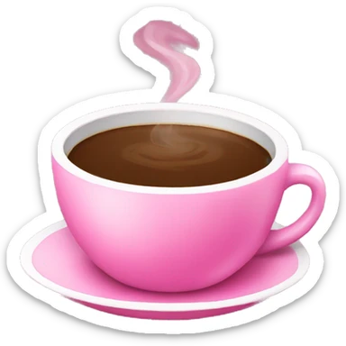 Pink cup with coffee  sticker
