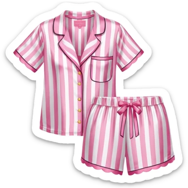 Striped pink and white silk Victoria’s Secret pajama set sticker