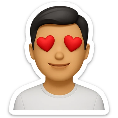 Keep the same color and shape as the original, but change the face to an in love expression. Maintain the original style and make the background transparent. sticker