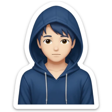 Cute Sexy Handsome Attractive Romantic Shoujo-Anime-style semi-realistic Man with a hoodie  sticker