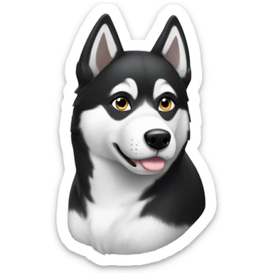 Black and white husky sticker