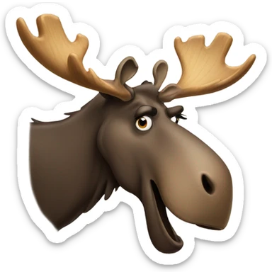 A moose covering his nose from a bad smell sticker