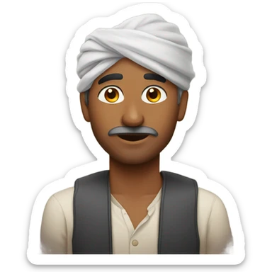 Indian man in a red house sticker