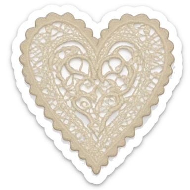 lace heart sticker