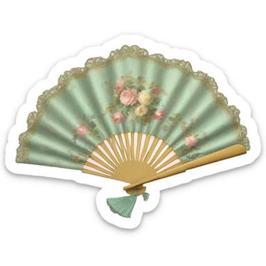 rococo hand fan sticker