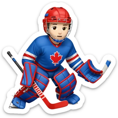 Hockey goalie in red and blue sticker