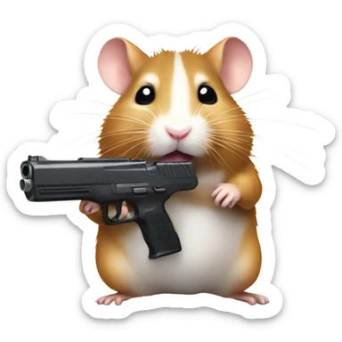 Hamster with a gun sticker