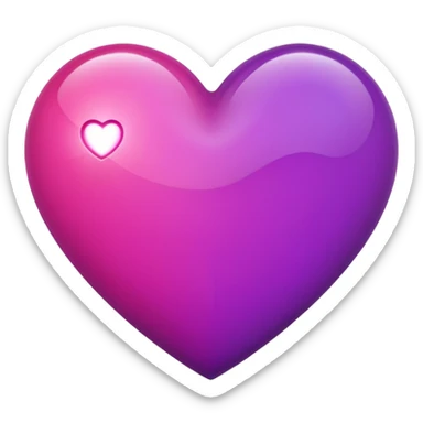 heart with purple, hot pink, amber, light green, and dark purple sticker