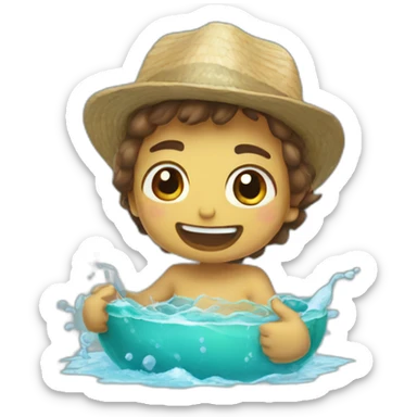 la roca tomando agua sticker