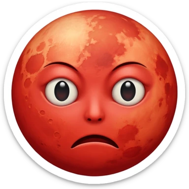 a red moon with no eyes or mouth   just pure terror  sticker