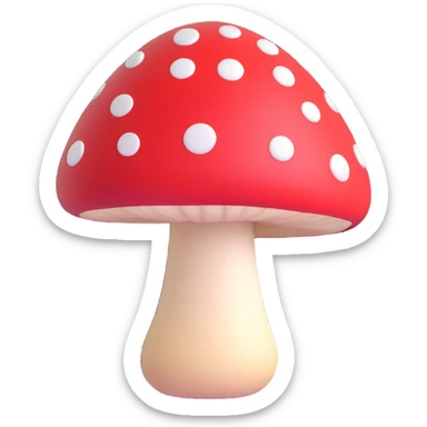 mushroom with a glossy, playful look sticker