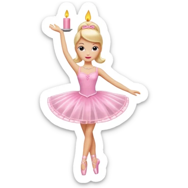 ballerina barbie candle sticker