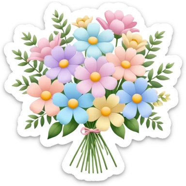Pastel flower bouquet  sticker