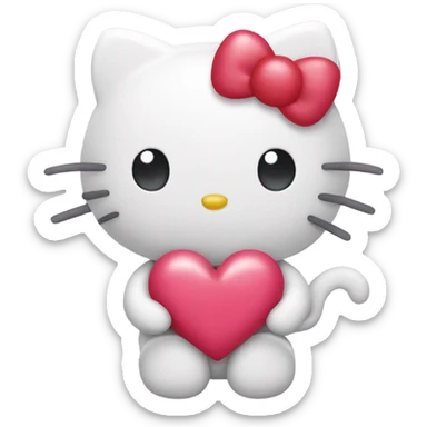 hello kitty with heart sticker