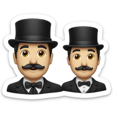 Chrlie chaplin with his mustache and without hat sticker