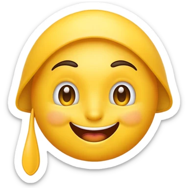 yellow emoji with curved lip and eyebrow raised sticker