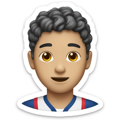 young guy with small wavy hair korean race suit sticker