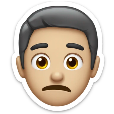 embarrassed eyebrows with a guilty smile and sweat drops sticker