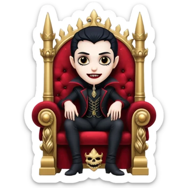 vampire in a throne sticker