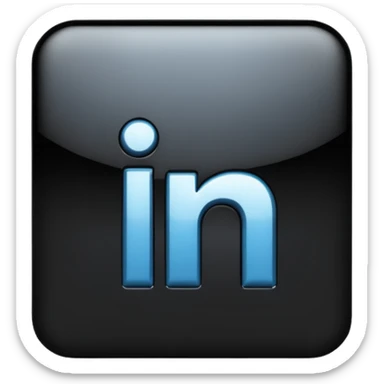 3d linkedin logo in black (the real Linkedin logo must be used) sticker