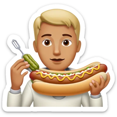 Him housing a Seattle style hot dog  sticker