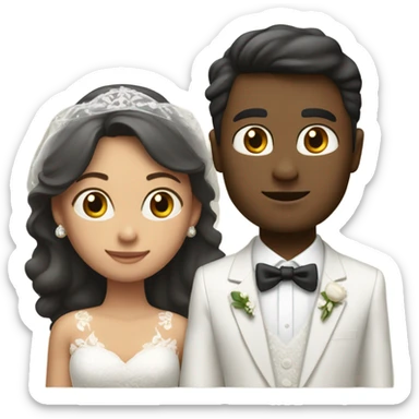 una novia y un novio sticker