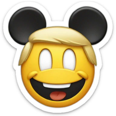 Donald Trump with mickey mouse ears sticker