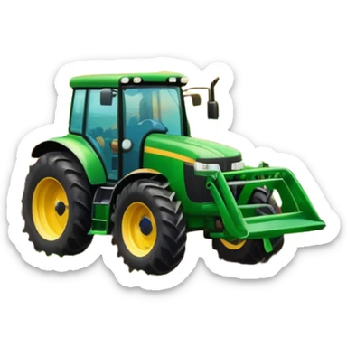 vibrant rural landscape with a tractor plowing fields, inspired by Farming Simulator 22. The design includes lush green fields, a barn, and a scenic countryside with trees and mountains in the distance. Transparent background sticker