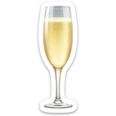 realistic glass of champagne sticker