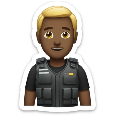 man standing full standing with stab vest  sticker