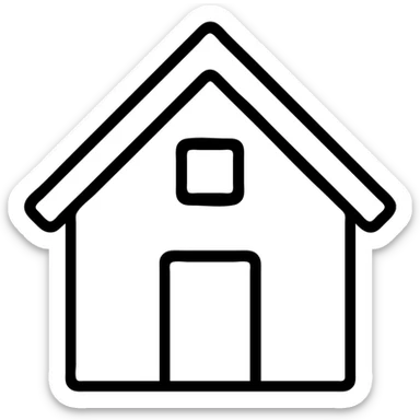 house outlined icon style sticker