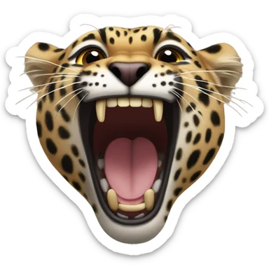 Leapord screaming sticker