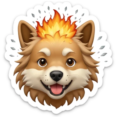 Exploding dog head sticker