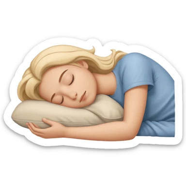 person sleeping on their side sticker