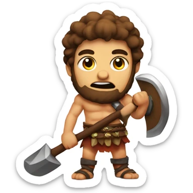 barbarian with big axe and fire  sticker