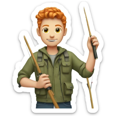 ginger teen fishing sticker