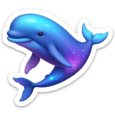 Create a single emoji of a Nebula Whale in full body, shown at a slight side angle in a natural, characteristic pose sticker