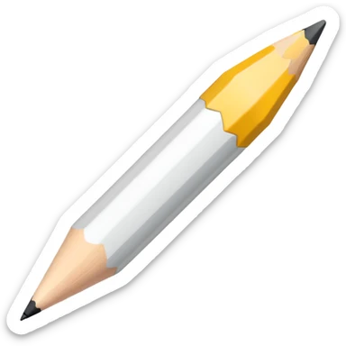 white colored pencil with a sharp tip sticker