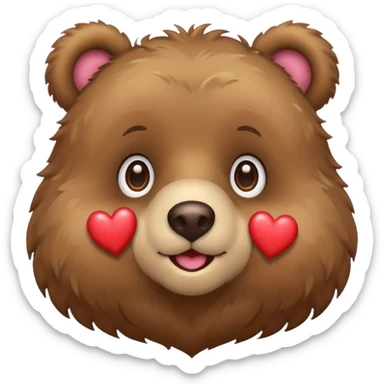 A cute bear with happy eyes and hearts  sticker