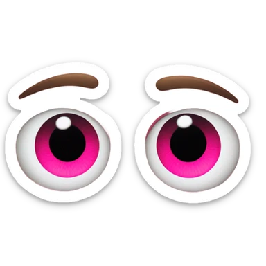 pink heart eyes sticker