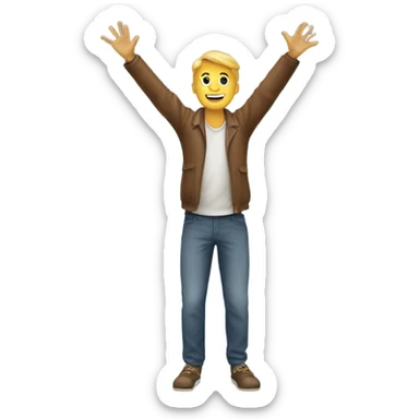 person floating up to the sky they are looking upward  sticker