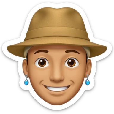 a man with hat and face piercing sticker