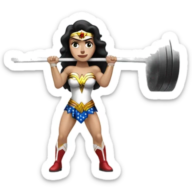 white wonder woman doing deadlift sticker