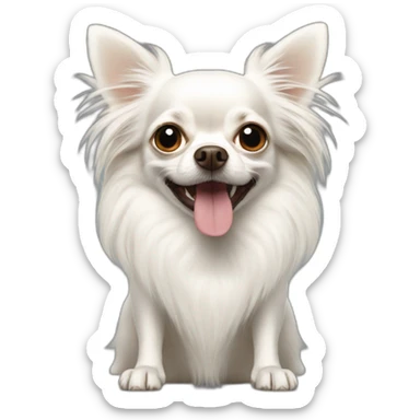 white-longhair-chihuahua-without-teeth sticker