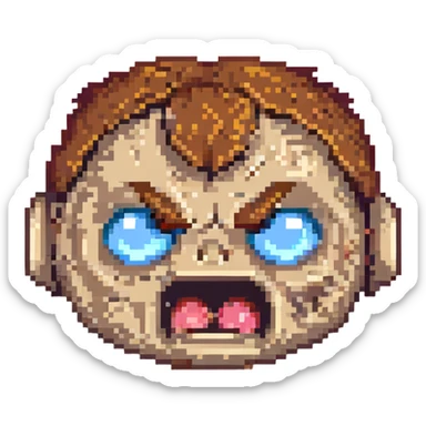 angry emoji with a confused look sticker