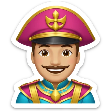 Capitão do bloco de carnaval fantasiado sticker