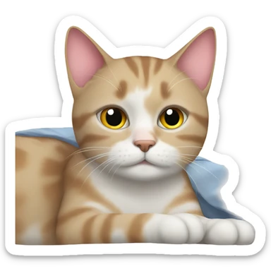 Cat waking up to early morning  sticker